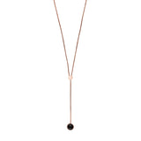 Skagen Ellen Rose-Tone and Onyx Lariat Necklace SKJ1040