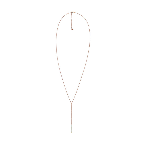 Skagen Agnethe Rose-Tone Mother-of-Pearl Lariat Necklace SKJ1038