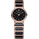 Bering Ladies Black Ceramic & Rose Link Watch 30226-746