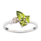 Karen Walker Rock Garden Mini Ring - Silver, Peridot