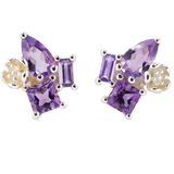 Karen Walker Rock Garden Studs - Silver, Amethyst