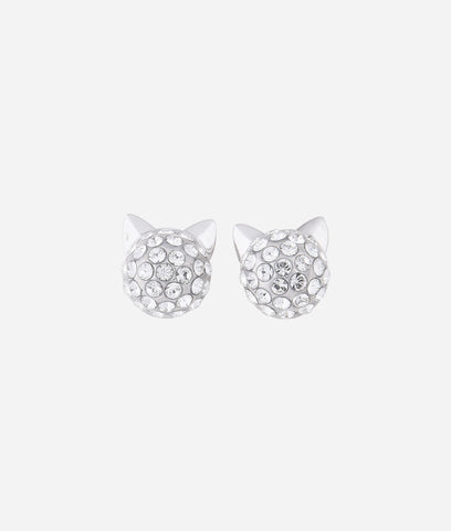 KARL LAGERFELD SILVER CHOUPETTE STUD EARRINGS