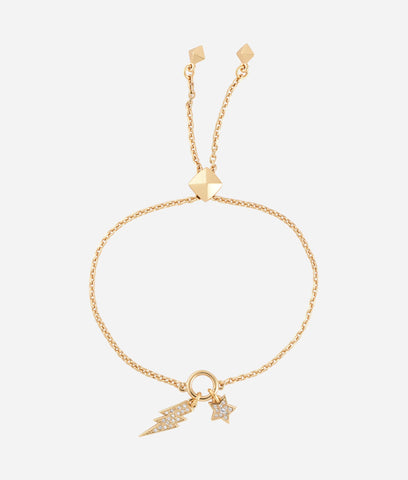 KARL LAGERFELD GOLD STAR AND LIGHTNING BRACELET