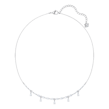 Swarovski Louison Necklace, Small, White, Rhodium Plate