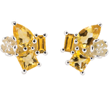 Karen Walker Rock Garden Studs - Silver, Citrine