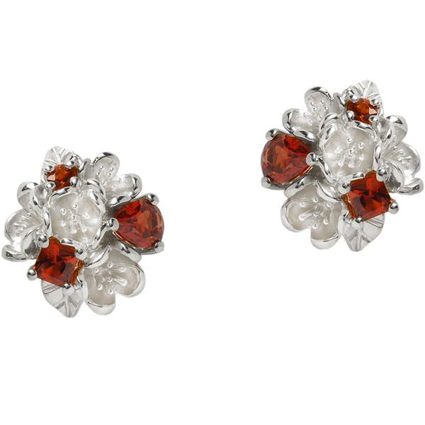 Karen Walker Rock Garden Earrings - Silver, Garnet