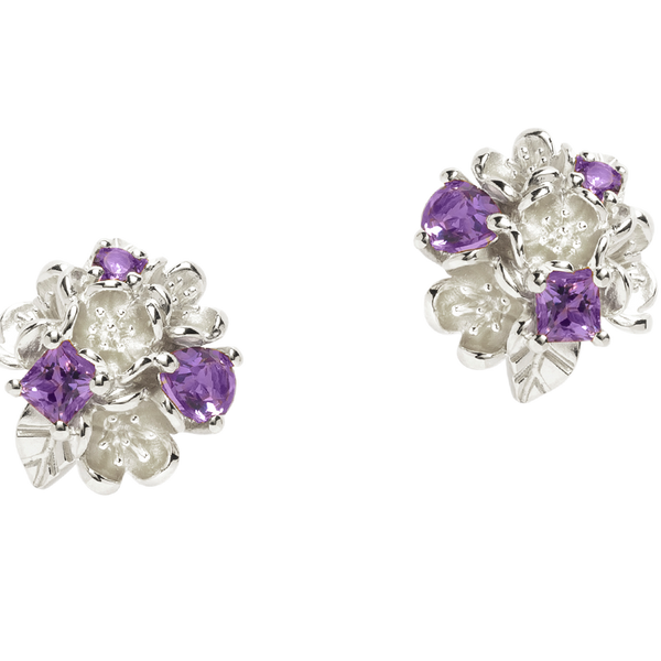 Karen Walker Rock Garden Earrings - Silver, Amethyst