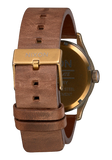 Nixon - Sentry Leather Watch / Black, Brass, Brown