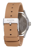 Nixon - Sentry Leather Watch Silver/Tan