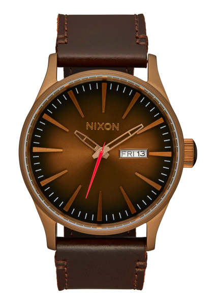 Nixon - Sentry Leather Watch - Bronze/Black