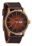 Nixon - Sentry Leather Watch - Bronze/Black