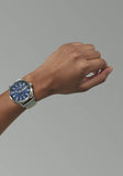 Nixon - Sentry Solar Stainless Steel Navy Sunray/Silver