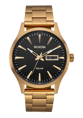 Nixon - Sentry Solar Stainless Steel All Gold/Black