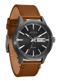 Nixon - Sentry Solar Leather Gunmetal