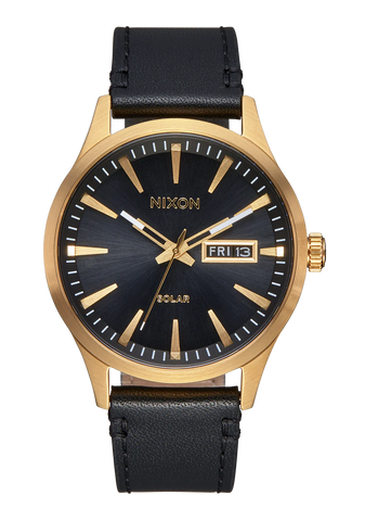 Nixon - Sentry Solar Leather All Gold/Black