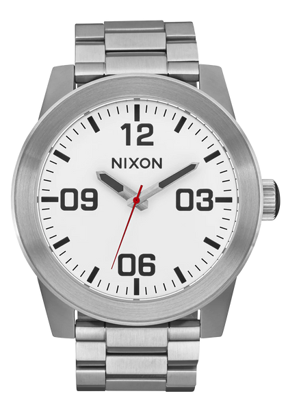 Nixon - Corporal Stainless Steel Watch White/Silver