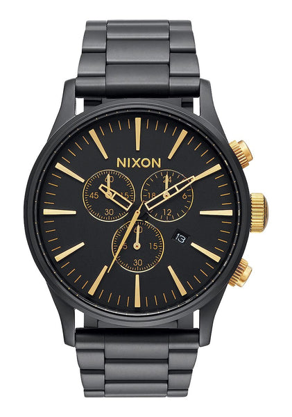 Nixon Sentry Chrono - Matte Black / Gold