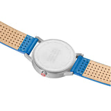 Mondaine Classic Spring/Summer - White Dial, Silver & Sky Blue Strap