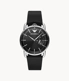 Emporio Armani - Three Hand Hard Black Leather