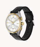 Emporio Armani - Chronograph Black Leather Watch