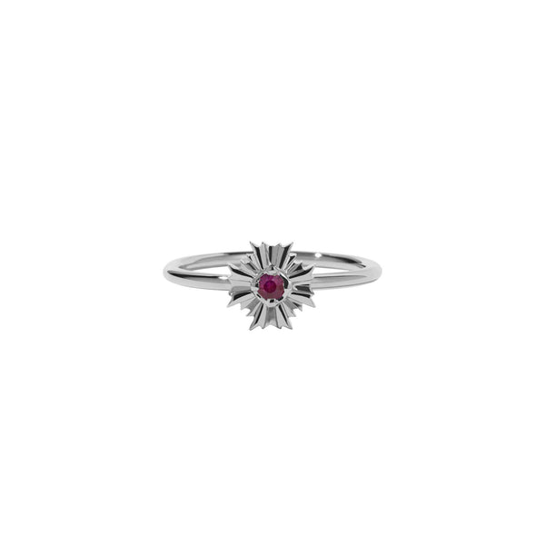 Meadowlark August Stacker Ring - Sterling Silver - Ruby