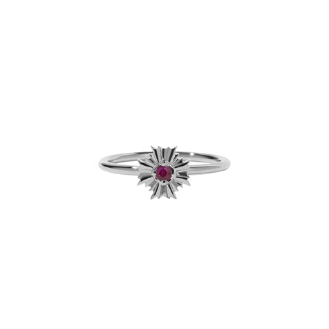 Meadowlark August Stacker Ring - Sterling Silver - Ruby