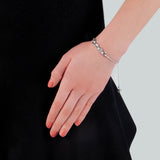 Najo - Barbara Bracelet - Graduated Oval Link Tube Chain With Sliding ball