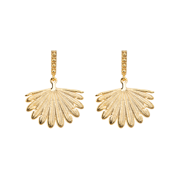 Boh Runga - Gold Plated Rocksteady Fan Tail Midi Earrings