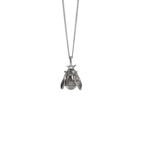 Meadowlark - Bee Charm Necklace Silver