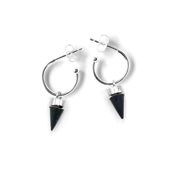 Nick Von K - Black Pounamu Tiny Point Earrings