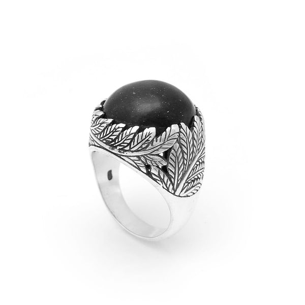 Nick Von K - Black Pounamu Twin Fern Ring