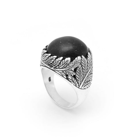 Nick Von K - Black Pounamu Twin Fern Ring