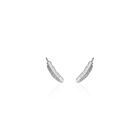 Boh Runga Miromiro Feather Studs - Sterling Silver