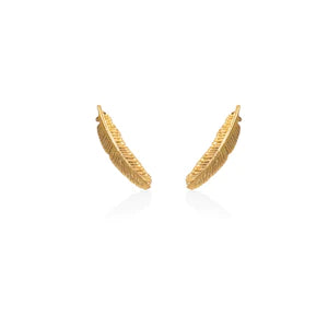 Boh Runga - Miromiro Feather Studs Gold Plated