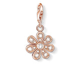 Thomas Sabo Charm Club Rose Gold Plate CZ Flower Charm - CC1003