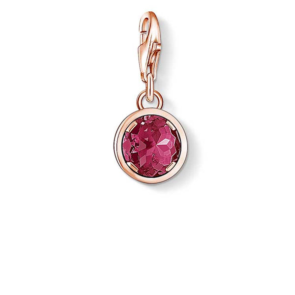 Thomas Sabo Charm Club Rose Gold Plate Red CZ Charm - CC992