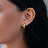 Najo - Cosmic Yellow Gold White Topaz Stud Earrings