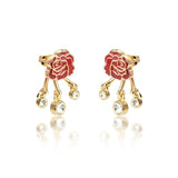 Couture Kingdom Disney Princess Beauty and the Beast Enchanted Rose Earring Set