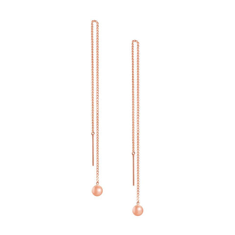 LINDI KINGI DELUXE ALCHEMY LONG THREAD EARRINGS - ROSE GOLD