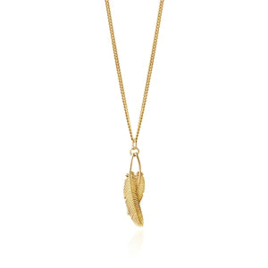 Boh Runga - Duo Miromiro Feather Pendant Gold Plated