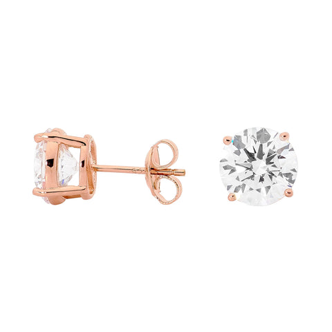 Georgini 9mm Round Stud Earring - Rose Gold