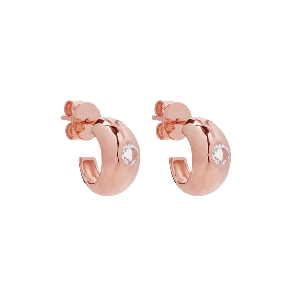 Najo - Cosmic Rose Gold White Topaz Stud Earrings