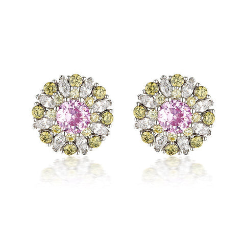 Georgini - Berry Bloom Multi Coloured Earrings Silver