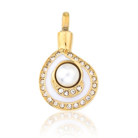 LIFE CYCLE CREMATION PENDANT - PEARL TEAR DROP