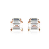 Georgini Emilio Rose Gold Double Baguette Earrings