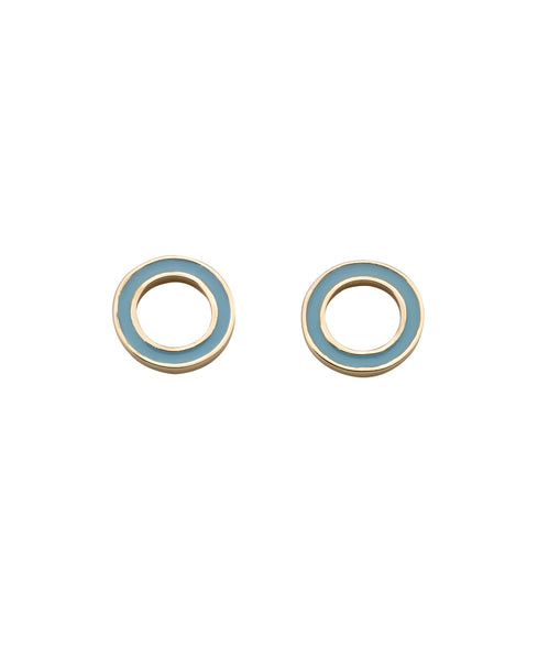 Karen Walker Orbit Studs - 9ct Rose Gold, Enamel