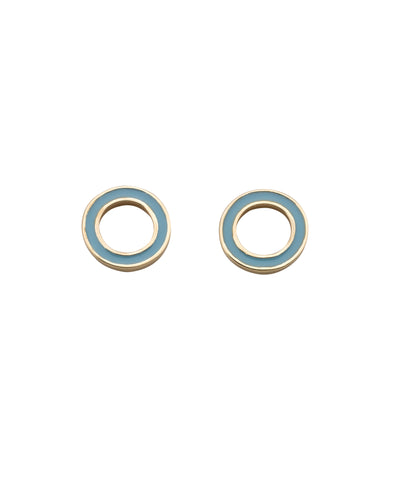 Karen Walker Orbit Studs - 9ct Gold, Turquoise Enamel