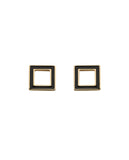 Karen Walker Ignition Studs - 9ct Rose Gold, Black Enamel