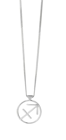 Karen Walker Zodiac Pendant - Saggitarius - Silver