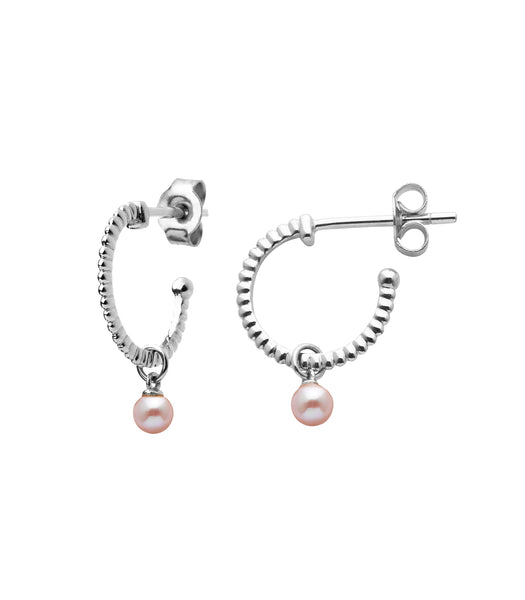 Karen Walker Wisdom Pearl Hoops - Silver, Pearl